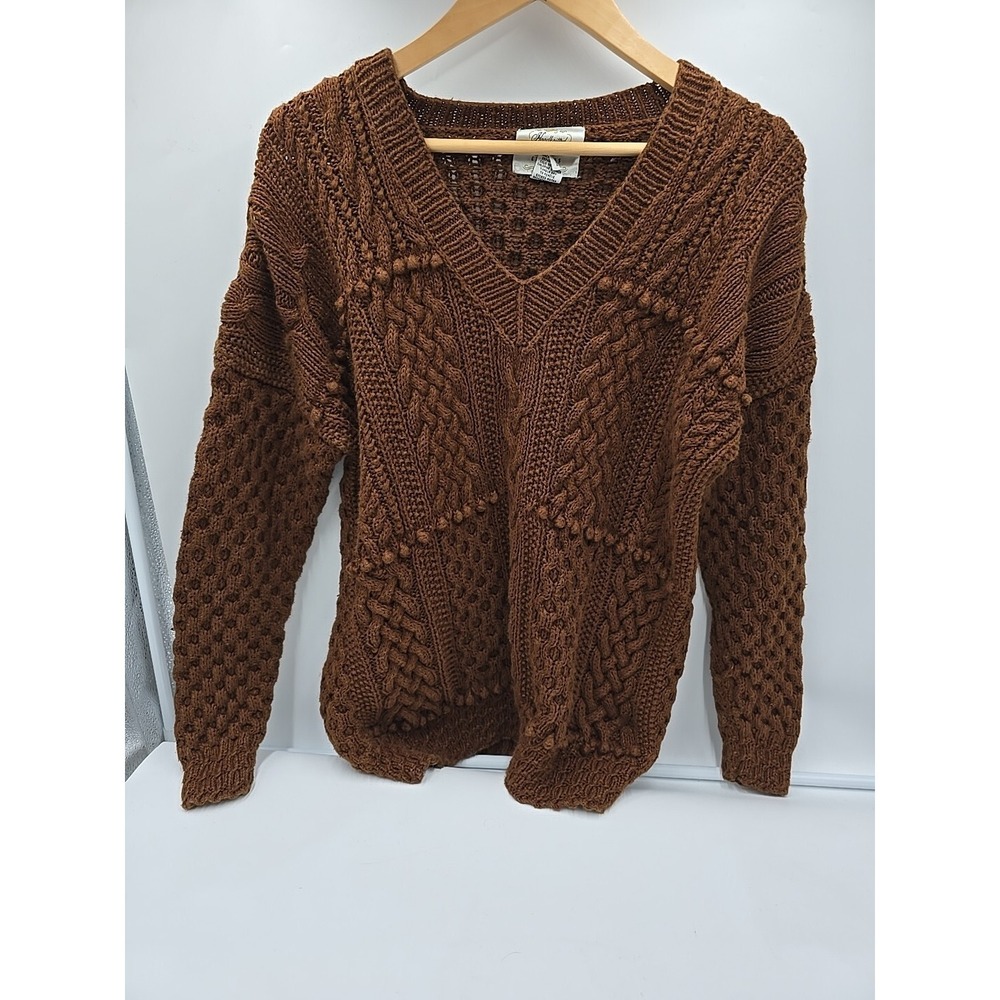 Cie Internationale Express Hand‎ Knitted Chunky XS Colonial Fall Sweater Cottage - Picture 7 of 16